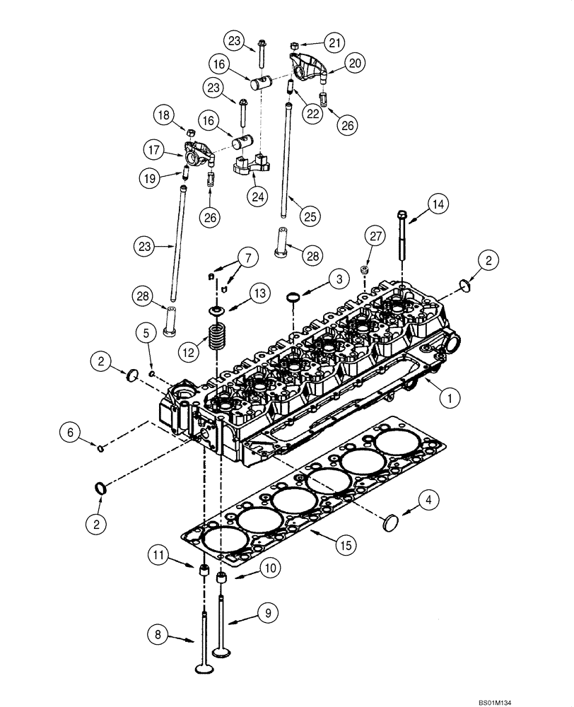 Схема запчастей Case CX290 - (02-15) - CYLINDER HEAD - VALVE MECHANISM (02) - ENGINE