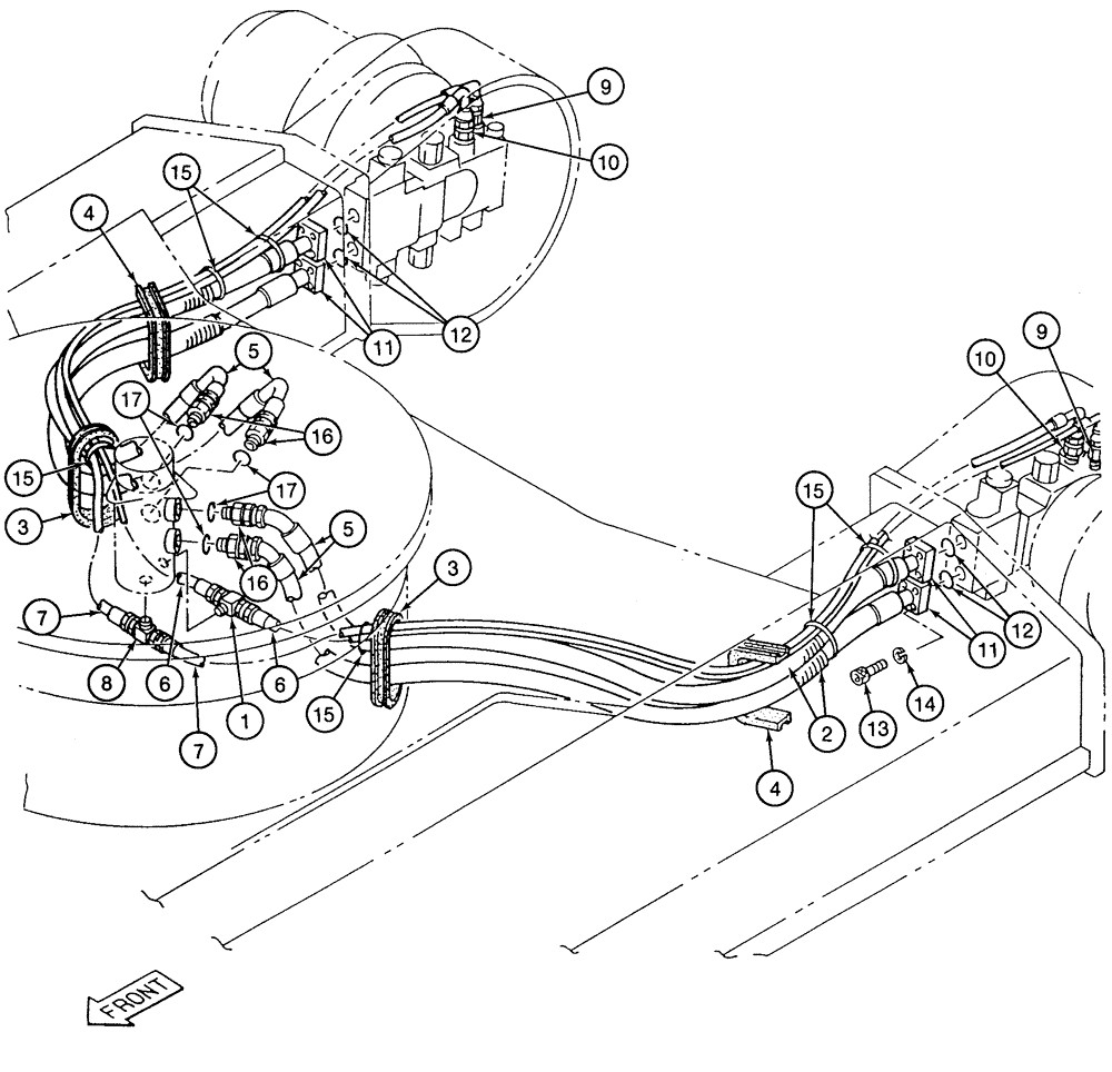 Схема запчастей Case 9060 - (6-16) - TRACK DRIVE HYDRAULIC CIRCUIT, SWIVEL TO TRACK DRIVE MOTORS (06) - POWER TRAIN