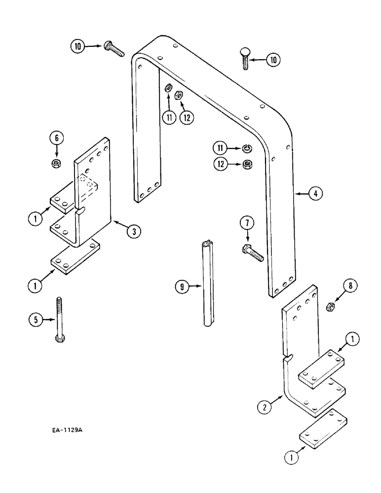 Схема запчастей Case 380B - (9-294) - ROLL OVER PROTECTION FRAME (09) - CHASSIS/ATTACHMENTS