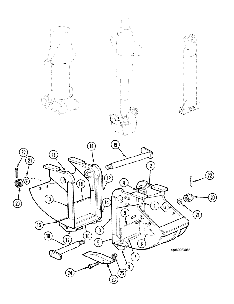 Схема запчастей Case 688C - (9G-48) - TRENCHING CLAMSHELLS (100L 0.32M) (05.1) - UPPERSTRUCTURE CHASSIS/ATTACHMENTS