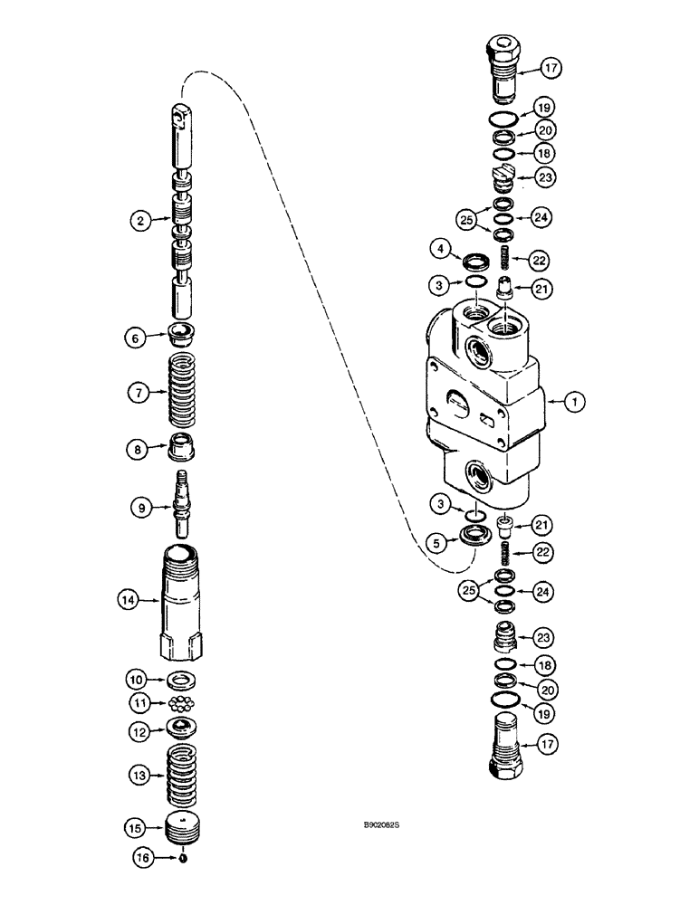 Схема запчастей Case 590SL - (8-80) - LOADER CONTROL VALVE, LIFT SECTION, WITH MANUAL DETENT (08) - HYDRAULICS