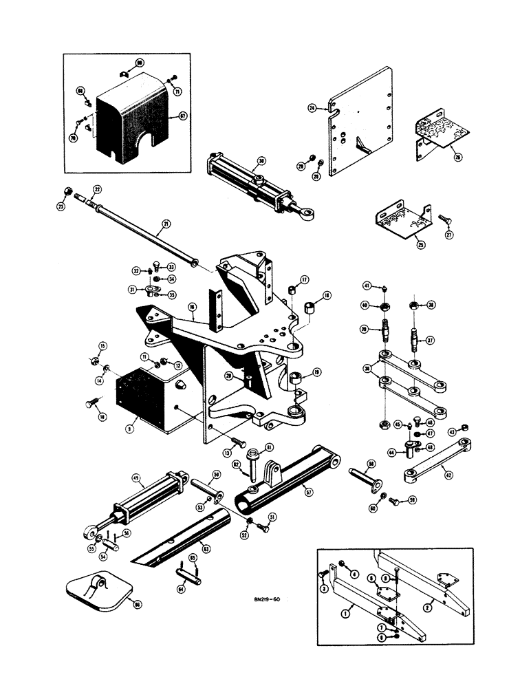Схема запчастей Case 420B - (192) - MOUNTING PARTS, SWING LINKAGE, AND STABILIZERS 