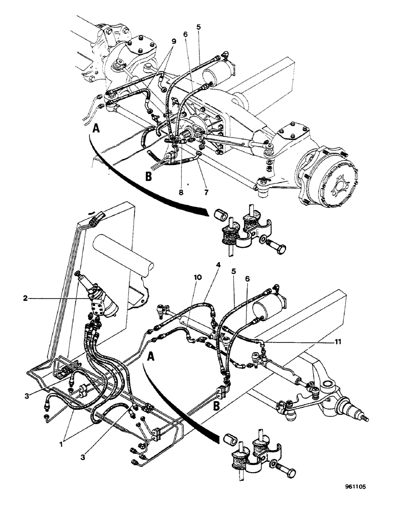 Схема запчастей Case 580G - (534) - HYDRAULIC CIRCUIT - STEERING AND CYLINDERS (09) - CHASSIS/ATTACHMENTS