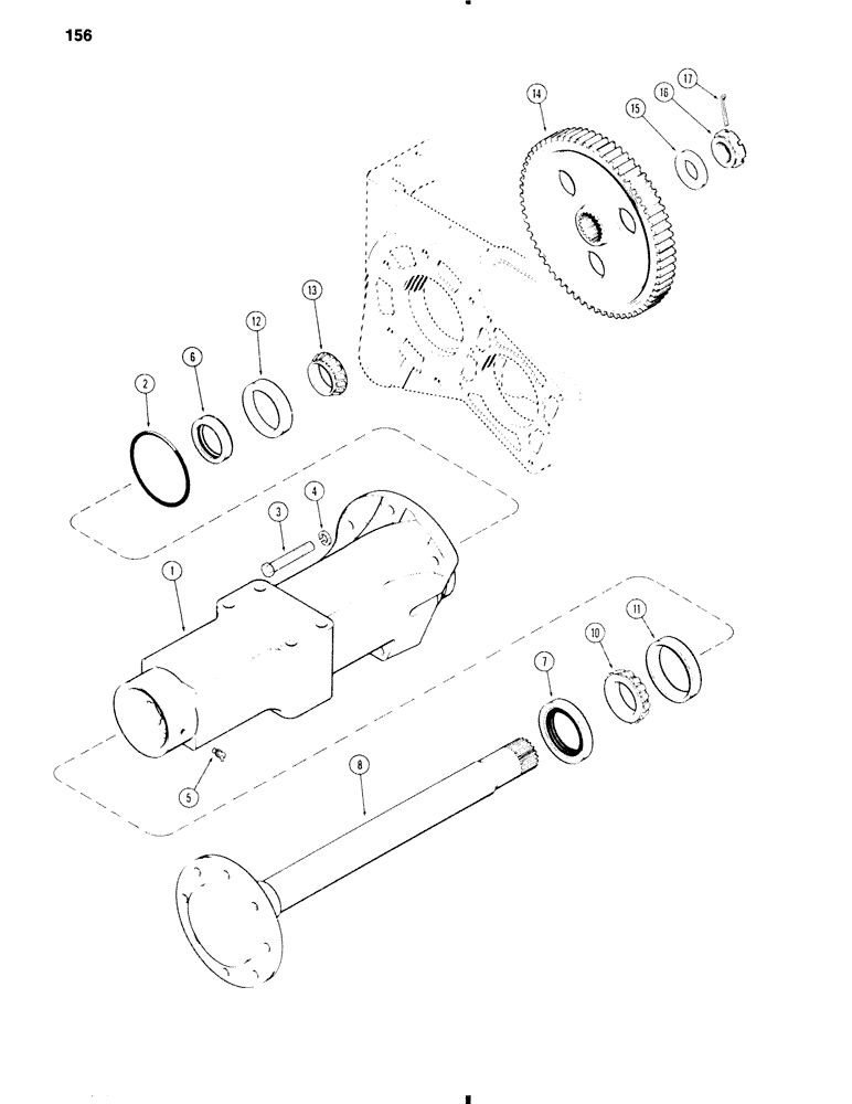 Схема запчастей Case 584C - (156) - FRONT AXLE, TRANSAXLE (25) - FRONT AXLE SYSTEM