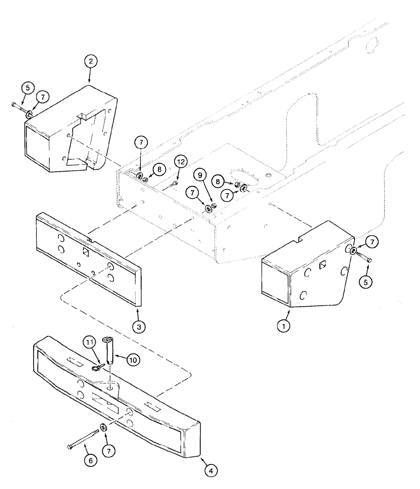 Схема запчастей Case 921B - (9-018) - COUNTERWEIGHTS (4785 POUND TOTAL WEIGHT) (09) - CHASSIS/ATTACHMENTS