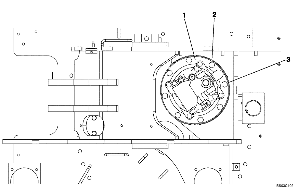 Схема запчастей Case CX75SR - (08-59) - MOUNTING - SWING MOTOR (08) - HYDRAULICS