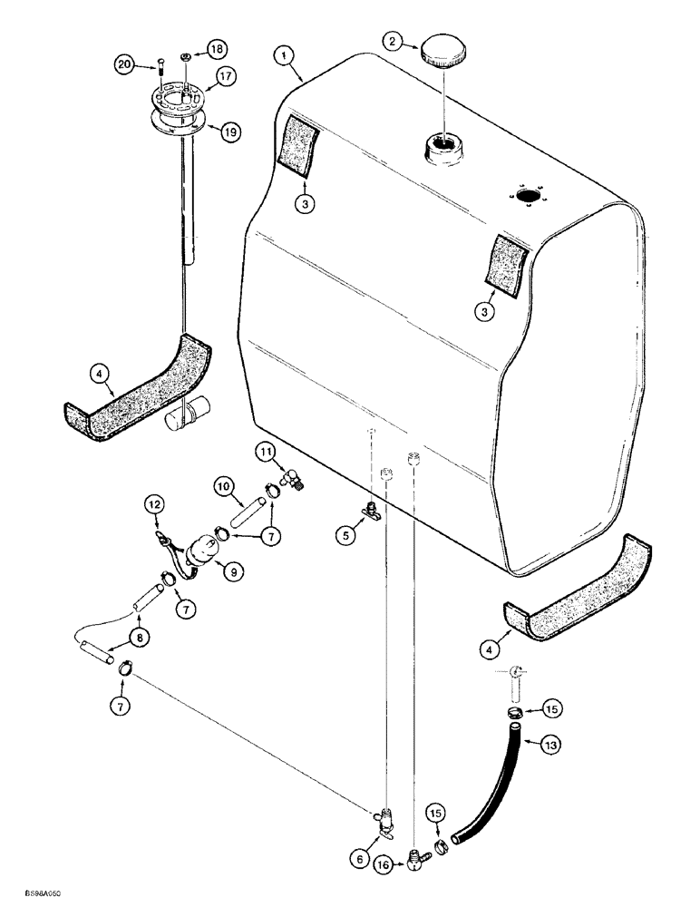 Схема запчастей Case 586E - (3-01) - FUEL TANK AND FUEL LINES, P.I.N. JJG0251722 AND AFTER (03) - FUEL SYSTEM