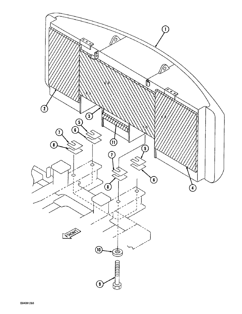 Схема запчастей Case 9045B - (9-012) - COUNTERWEIGHT (09) - CHASSIS