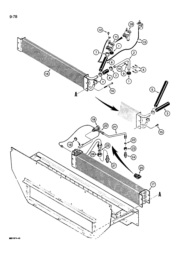 Схема запчастей Case W14B - (9-78) - HEATING AND AIR CONDITIONING CORES AND CONNECTIONS (09) - CHASSIS/ATTACHMENTS