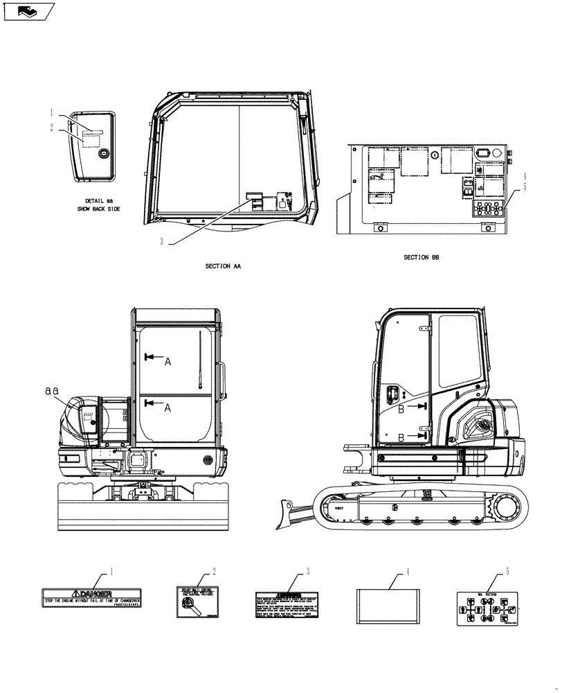 Схема запчастей Case CX55BMSR - (06-003[00]) - NAME PLATE INSTALL (90) - PLATFORM, CAB, BODYWORK AND DECALS