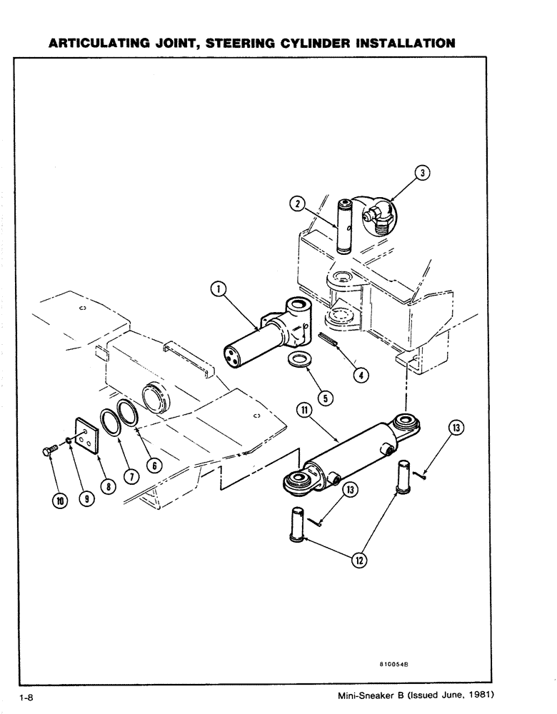 Схема запчастей Case CASE - (1-08) - ARTICULATING JOINT, STEERING CYLINDER INSTALLATION (09) - CHASSIS