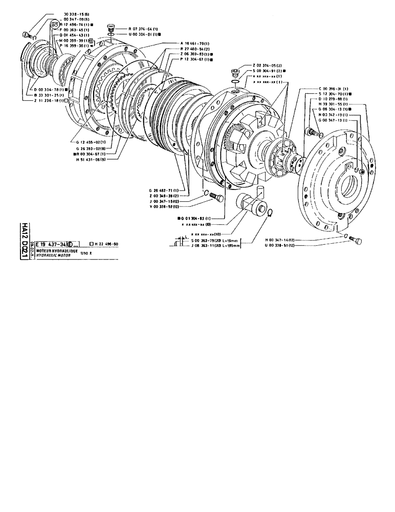 Схема запчастей Case 90BCL - (242) - HYDRAULIC MOTOR 1250 X (07) - HYDRAULIC SYSTEM