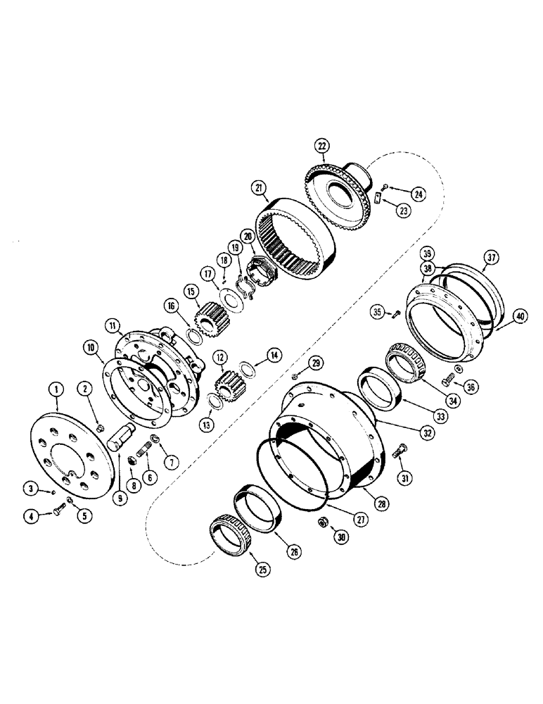 Схема запчастей Case W9A - (154) - REAR AXLE PLANETARY (06) - POWER TRAIN