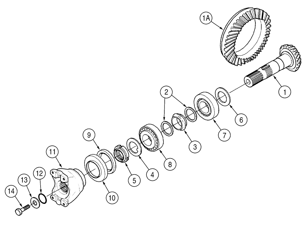 Схема запчастей Case 521D - (06-30) - AXLE, REAR - DIFFERENTIAL CARRIER (06) - POWER TRAIN
