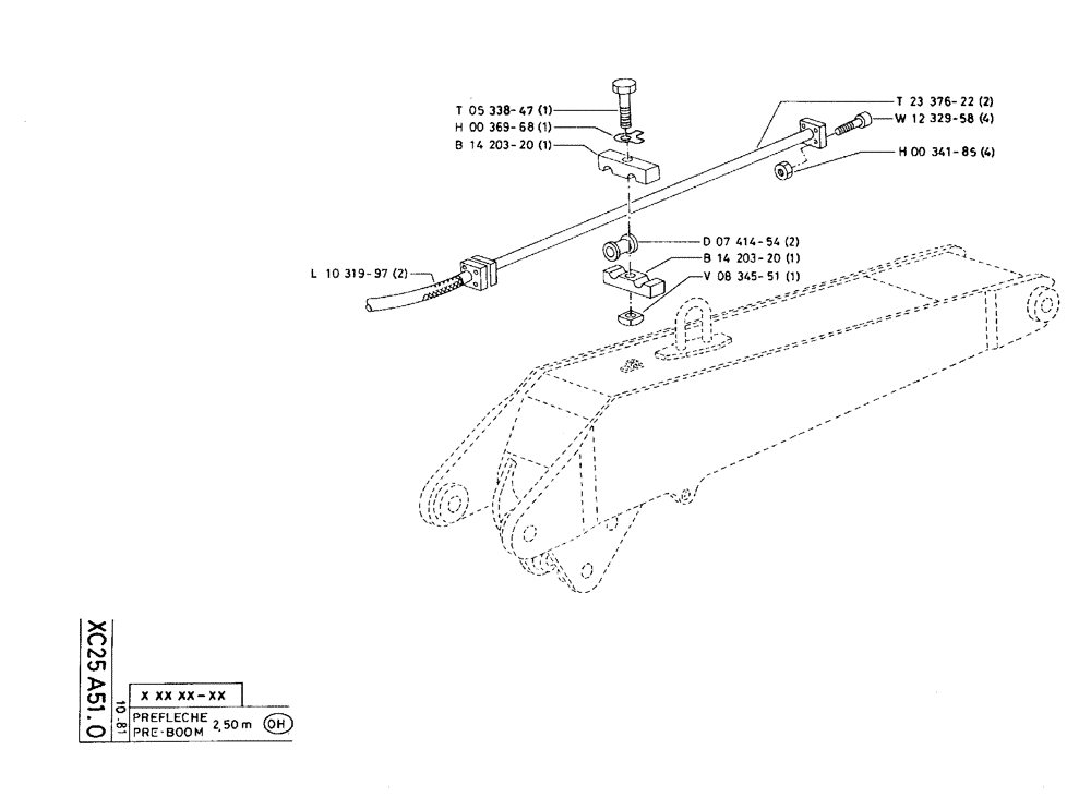 Схема запчастей Case 75C - (XC25 A51.0) - PRE-BOOM - 2,50 M (09) - BOOMS