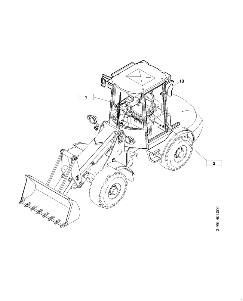 Схема запчастей Case 121E - (34.001[2991409000]) - OPERATORS CAB ASSEMBLY SET HEATING (90) - PLATFORM, CAB, BODYWORK AND DECALS