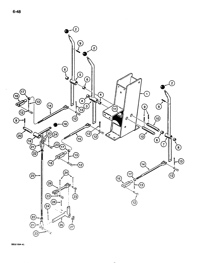 Схема запчастей Case 850D - (6-48) - TRANSMISSION CONTROLS (06) - POWER TRAIN