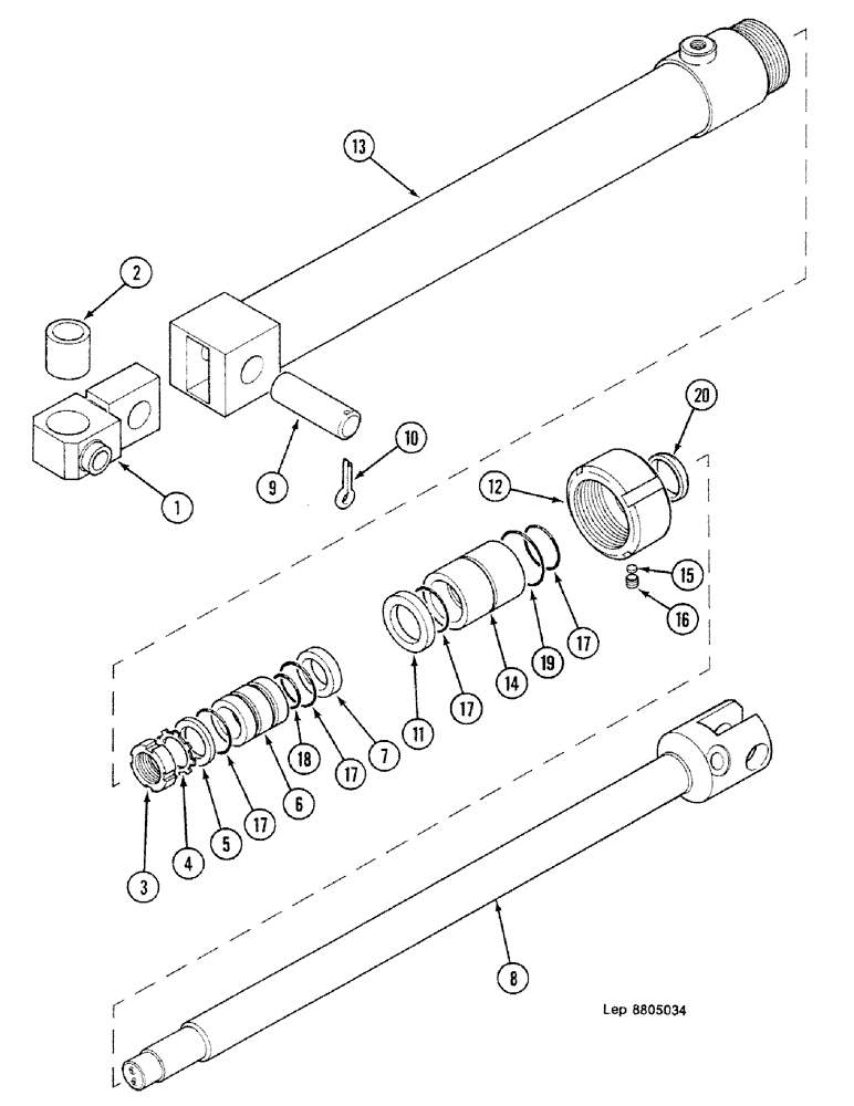 Схема запчастей Case 688C - (8G-100) - GRAB CYLINDER (5-TINE) (07) - HYDRAULIC SYSTEM