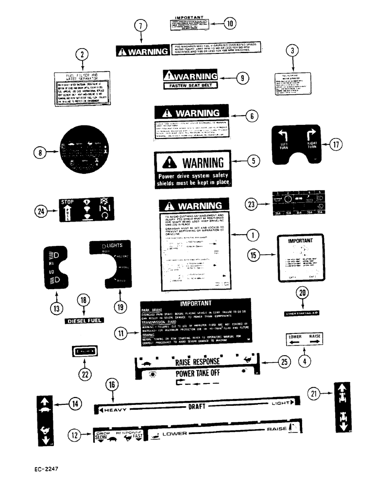 Схема запчастей Case 380B - (9-312) - DECALS (09) - CHASSIS/ATTACHMENTS