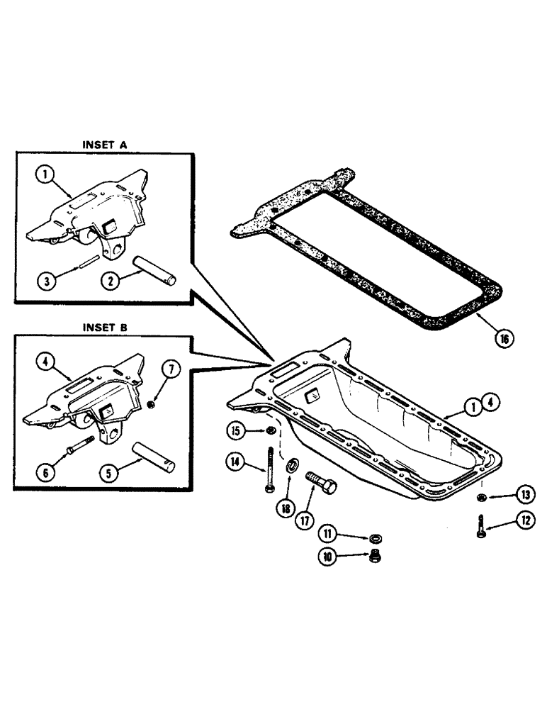 Схема запчастей Case 580B - (069A) - OIL PAN, (188) SPARK IGNITION ENGINE (02) - ENGINE