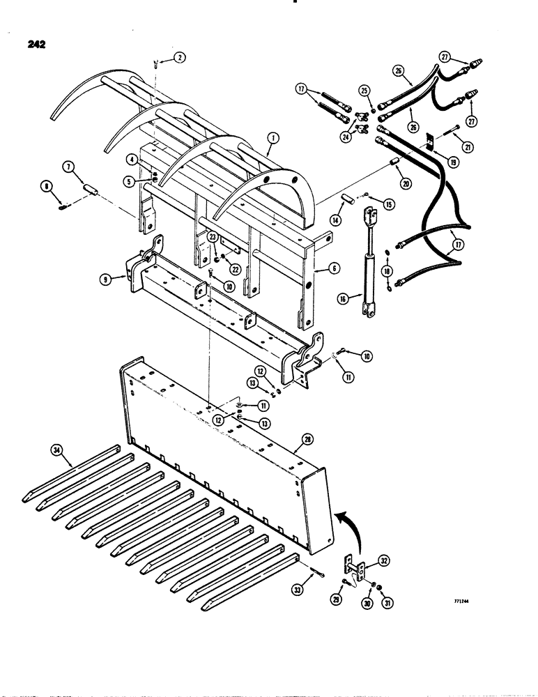 Схема запчастей Case 1845S - (242) - MANURE FORK AND GRAPPLE (89) - TOOLS