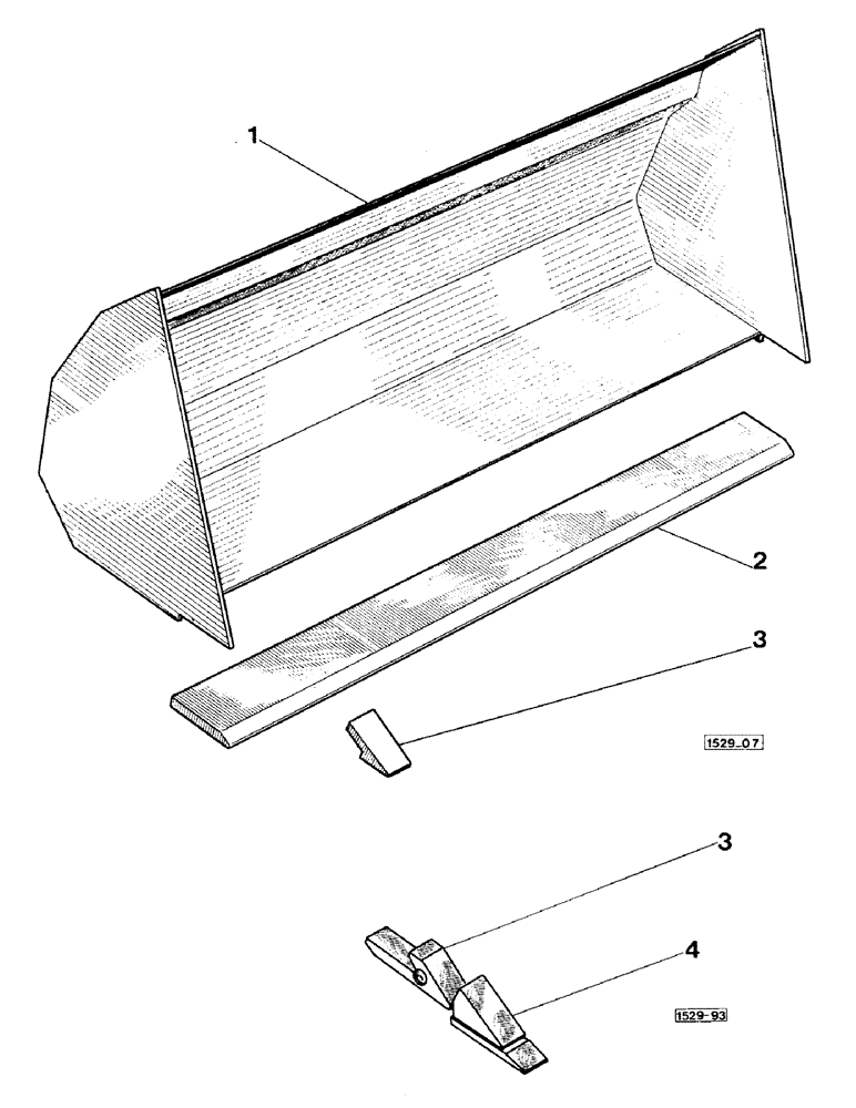 Схема запчастей Case 1529 - (130[A]) - BUCKETS, FOR BUCKET E16850 D100 BHOE 