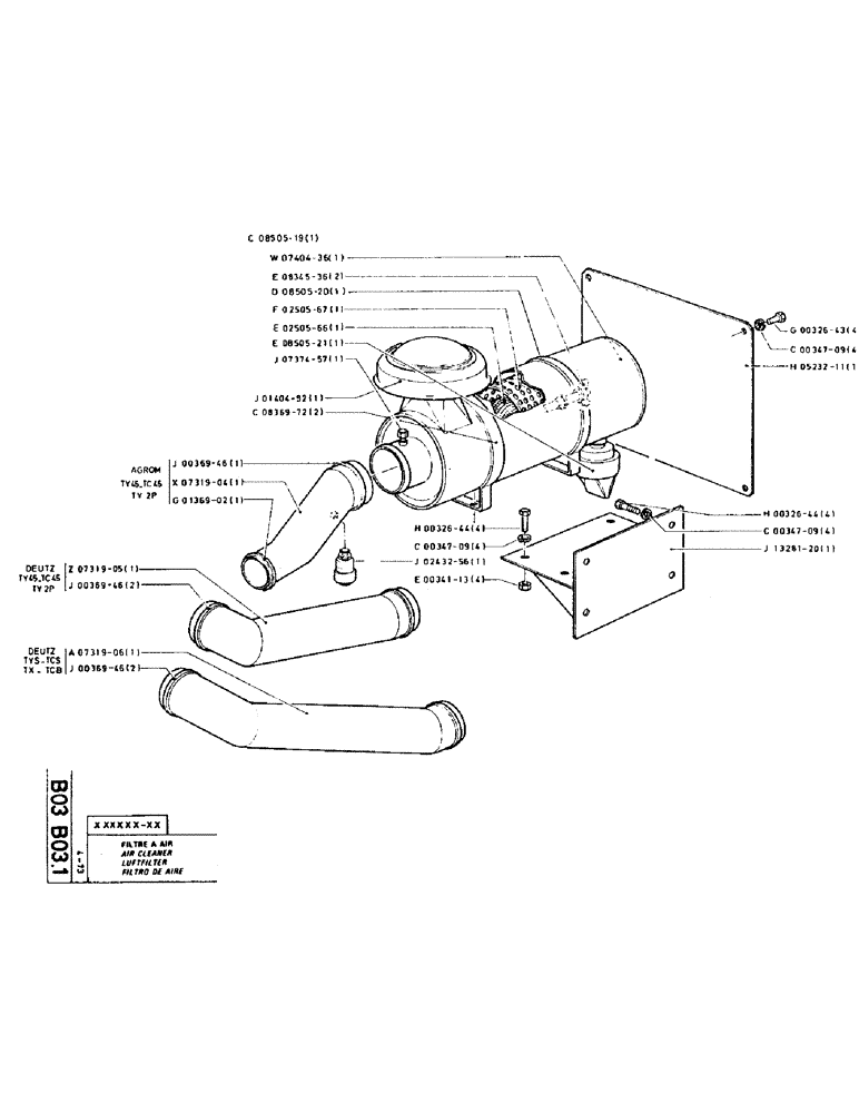 Схема запчастей Case TC45 - (022) - AIR CLEANER 