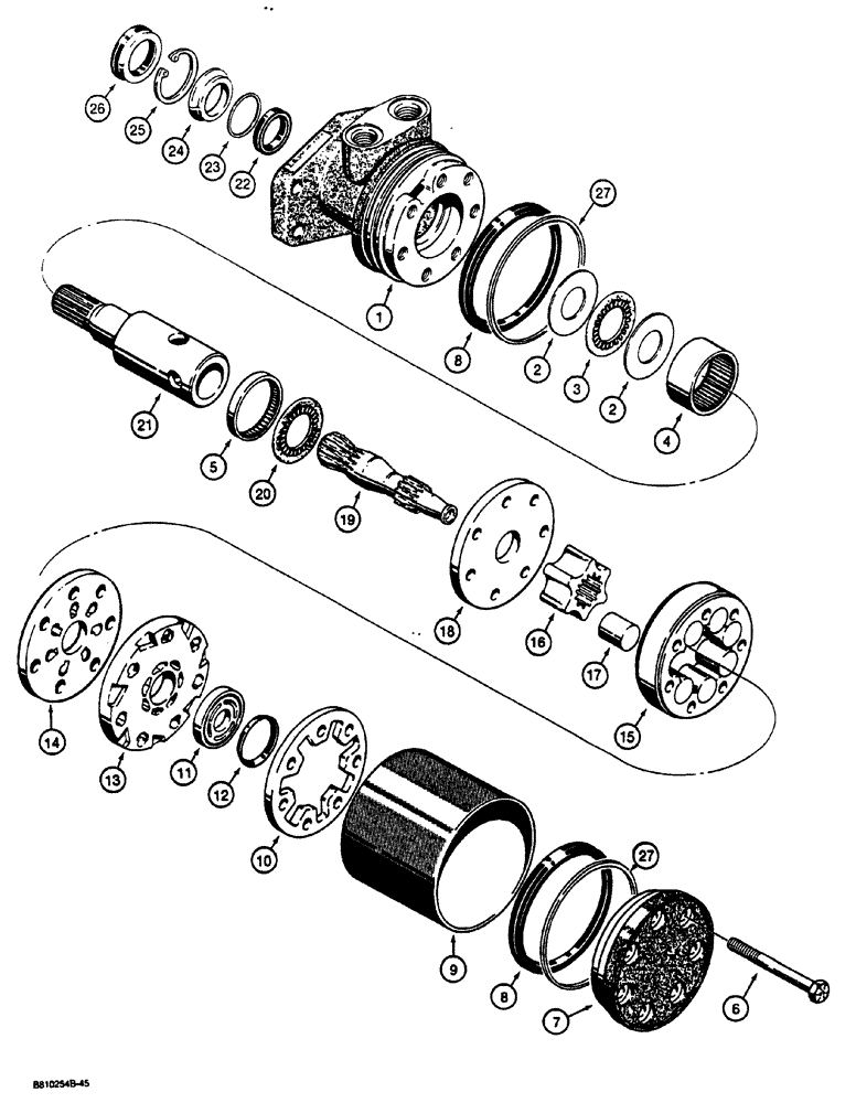 Схема запчастей Case CASE - (8-24) - HYDRA-BORER MOTOR (08) - HYDRAULICS