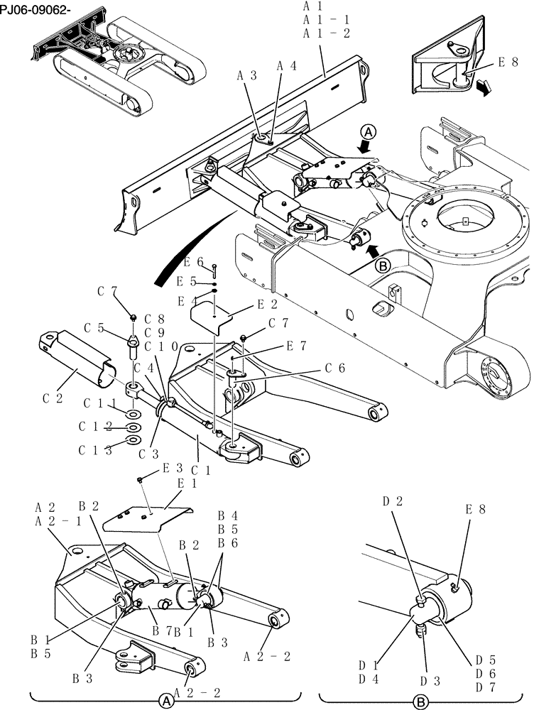 Схема запчастей Case CX50B - (420-72[1]) - DOZER ASSEMBLY ANGLE DOZER (48) - TRACKS & TRACK SUSPENSION