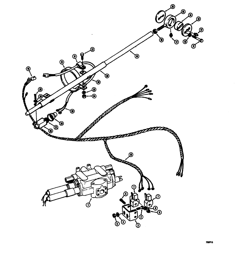 Схема запчастей Case W26B - (432) - LOADER POSITIONING CONTROLS LOADER BUCKET RETURN TO DIG (09) - CHASSIS