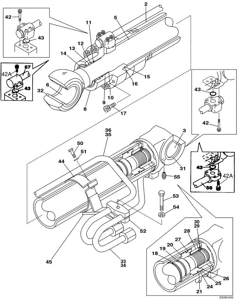 Схема запчастей Case CX210N - (08-46) - CYLINDER ASSY - BOOM (08) - HYDRAULICS