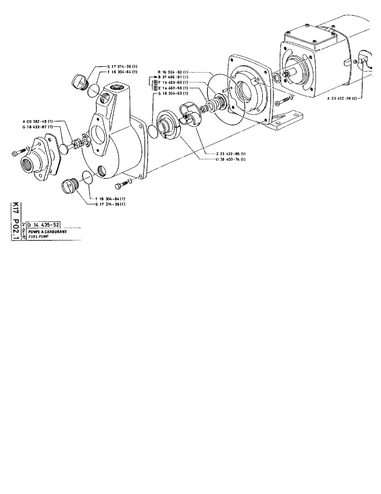 Схема запчастей Case 90BCL - (380) - FUEL PUMP (06) - ELECTRICAL SYSTEMS