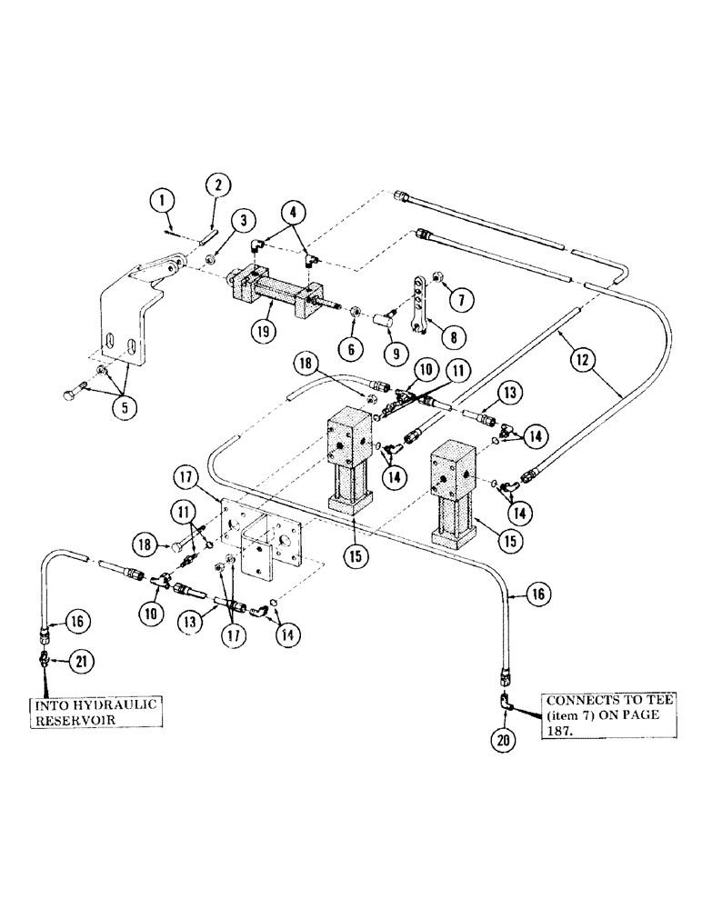 Схема запчастей Case 120 - (185) - CLUTCH CYLINDER HYDRAULICS (35) - HYDRAULIC SYSTEMS
