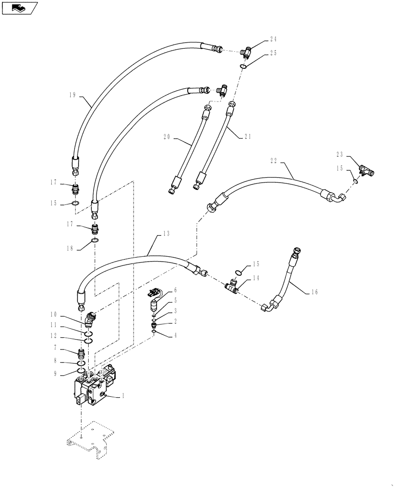 Схема запчастей Case 721F - (41.200.05[02]) - JOYSTICK STANDARD STEERING (41) - STEERING