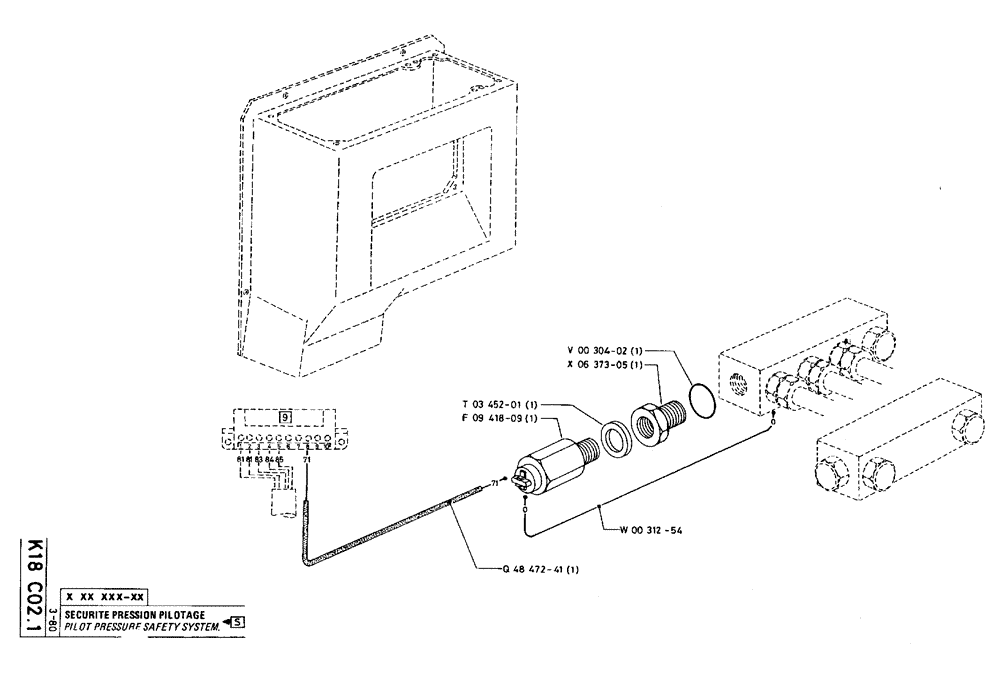 Схема запчастей Case 75C - (K18 C02.1) - PILOT PRESSURE SAFETY SYSTEM (07) - HYDRAULIC SYSTEM