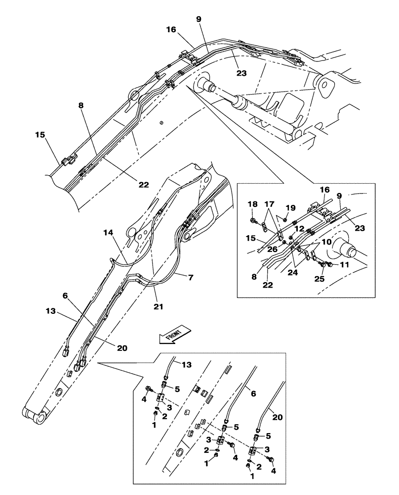 Схема запчастей Case CX300C - (08-029-00[01]) - HYDRAULIC CIRCUIT - LOW FLOW - DIPPER - 3.66 M (08) - HYDRAULICS