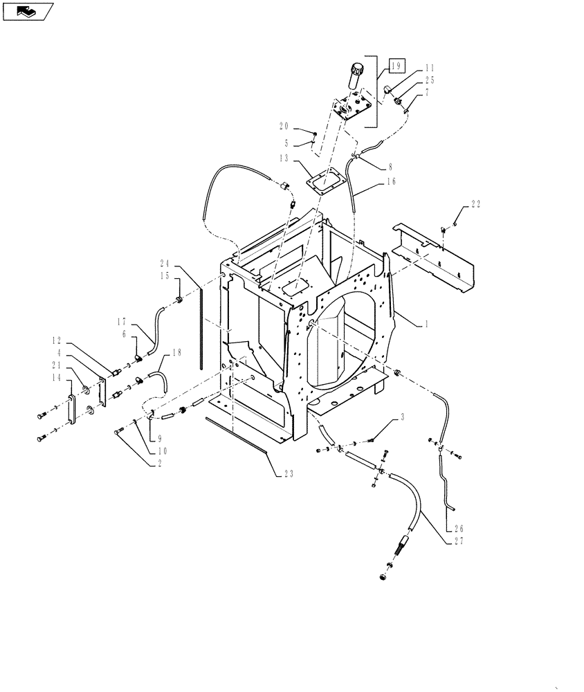 Схема запчастей Case 621F - (10.400.03) - HYDRAULIC RESERVOIR ASSEMBLY (10) - ENGINE