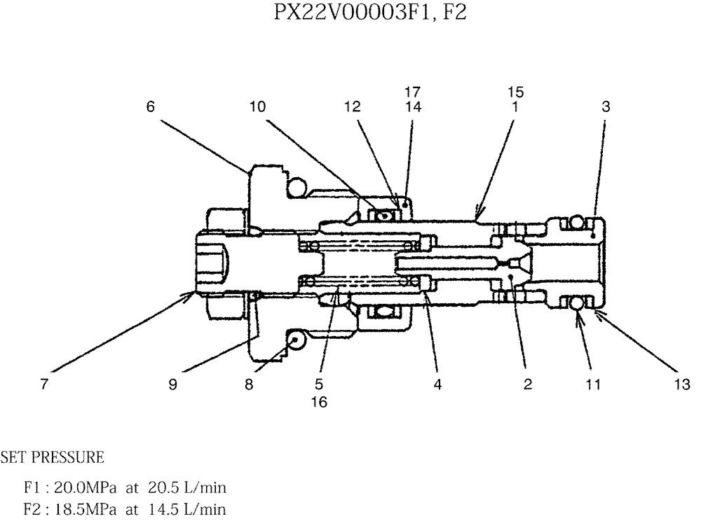 Схема запчастей Case CX27B - (07-020) - VALVE ASSY, RELIEF P/N PX22V00003F1, F2 (35) - HYDRAULIC SYSTEMS