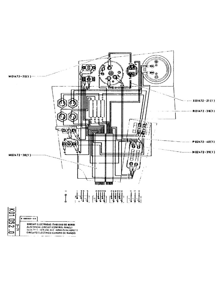 Схема запчастей Case GCK120 - (203) - ELECTRICAL CIRCUIT (CONTROL PANEL) 