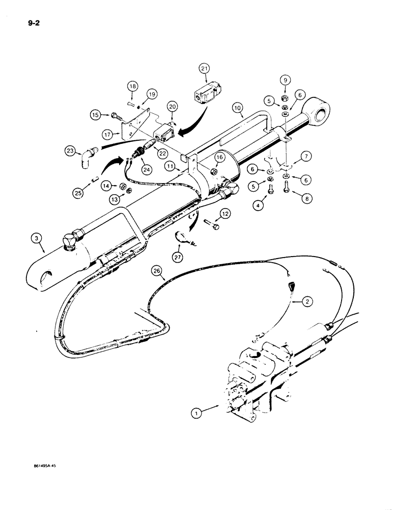 Схема запчастей Case W20C - (9-002) - LOADER BUCKET RETURN-TO-DIG, USED BEFORE W20C P.I.N. 9159101 (09) - CHASSIS/ATTACHMENTS