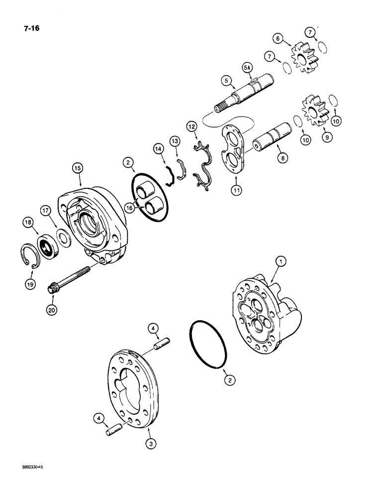 Схема запчастей Case W14C - (7-16) - BRAKE PUMP (07) - BRAKES