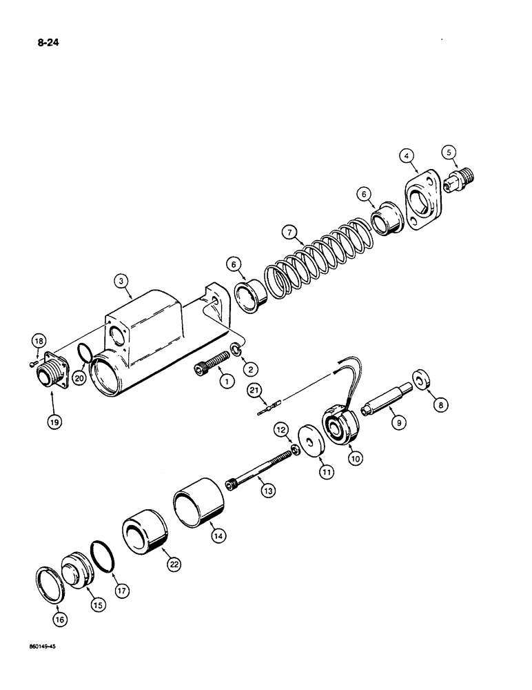 Схема запчастей Case W14C - (8-24) - BUCKET SPOOL DETENT (08) - HYDRAULICS