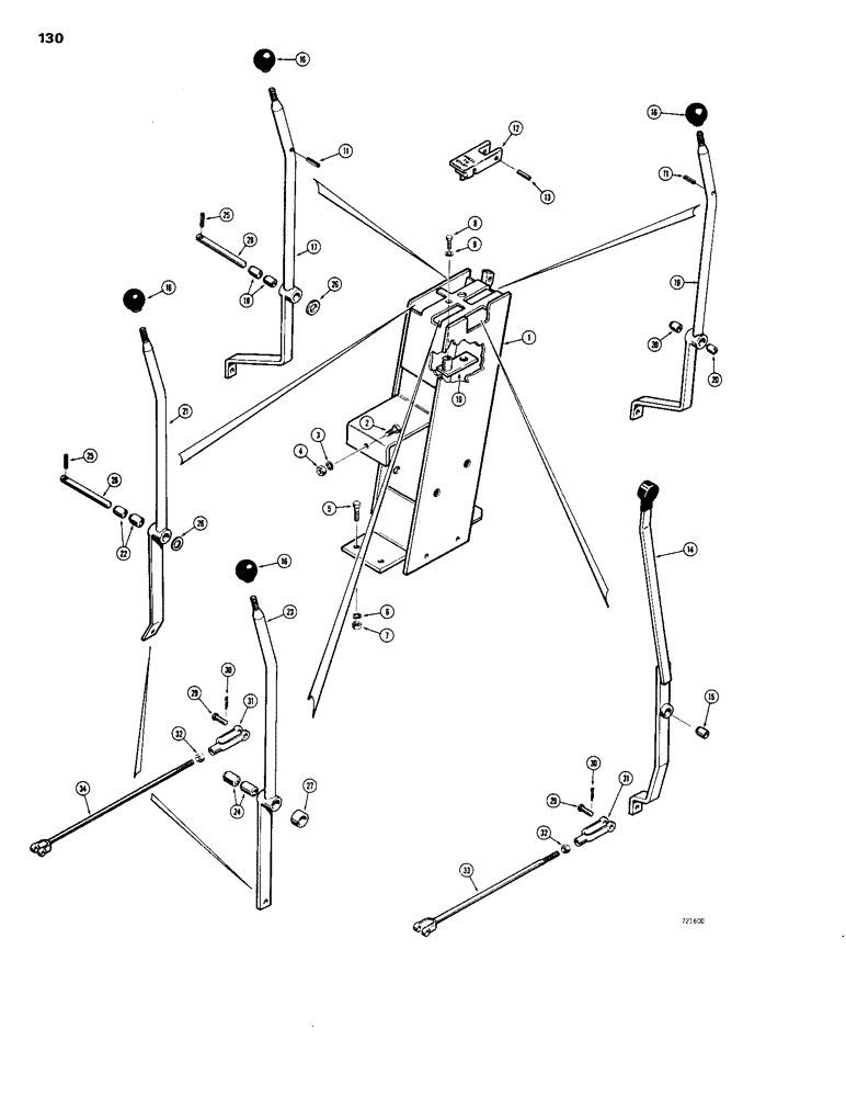 Схема запчастей Case 1150B - (130) - TRANSMISSION CONTROL TOWER & CONTROLS, USED BEFORE TRAC. SN 7302975 (03) - TRANSMISSION