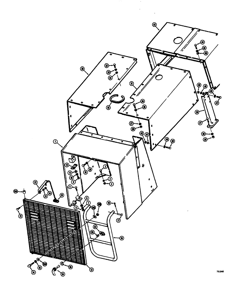 Схема запчастей Case W26B - (286) - GRILLE AND HOOD BEFORE TRACTOR SN 9107521 (09) - CHASSIS
