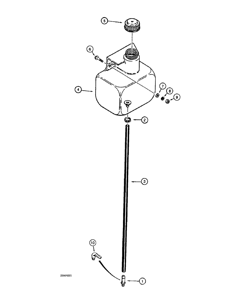 Схема запчастей Case 1150E - (6-46) - TRANSMISSION FLUID RECOVERY BOTTLE (06) - POWER TRAIN