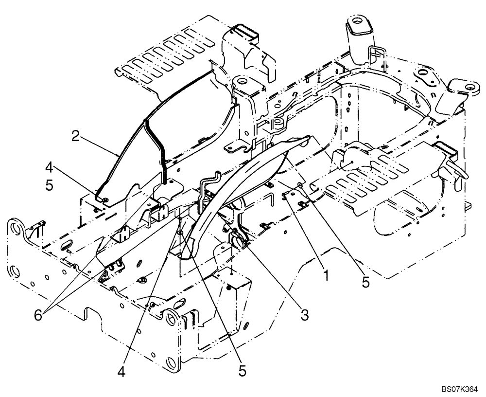 Схема запчастей Case 521E - (09-41) - FENDERS, REAR - GUARD (09) - CHASSIS