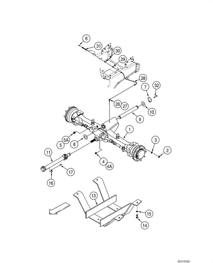 Схема запчастей Case 585G - (06-02) - AXLE, REAR DRIVE - MOUNTING (06) - POWER TRAIN