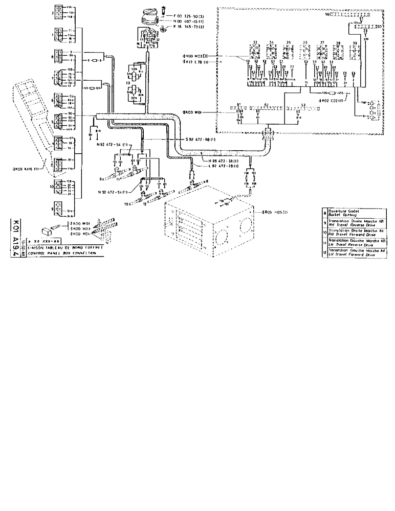 Схема запчастей Case 90BCL - (324) - CONTROL PANEL BOX CONNECTION (06) - ELECTRICAL SYSTEMS
