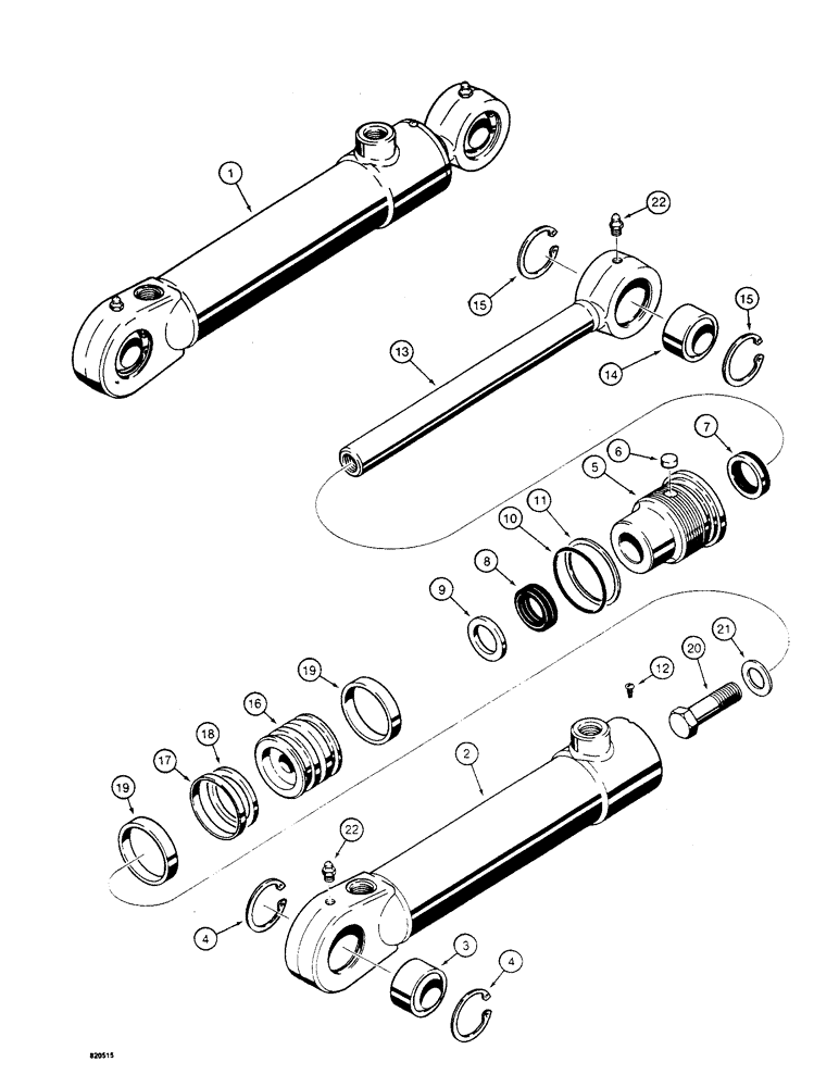 Схема запчастей Case W4 - (066) - G102307 STEERING CYLINDER (05) - STEERING