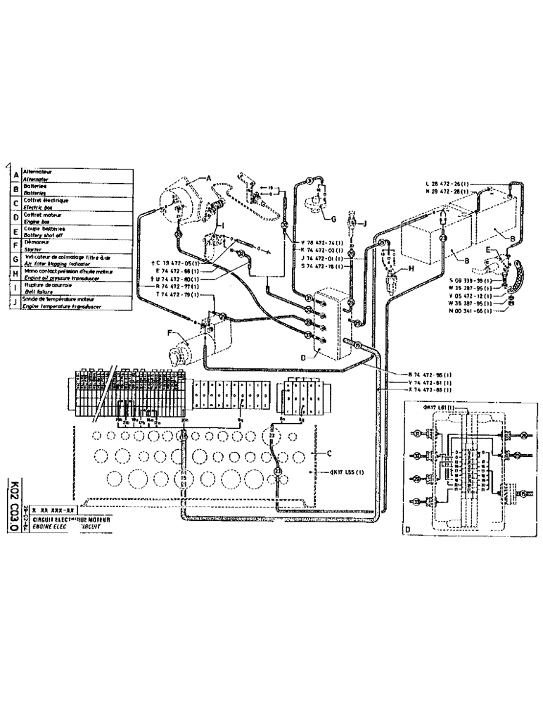 Схема запчастей Case 90BCL - (335) - ENGINE ELECTRIC CIRCUIT (06) - ELECTRICAL SYSTEMS